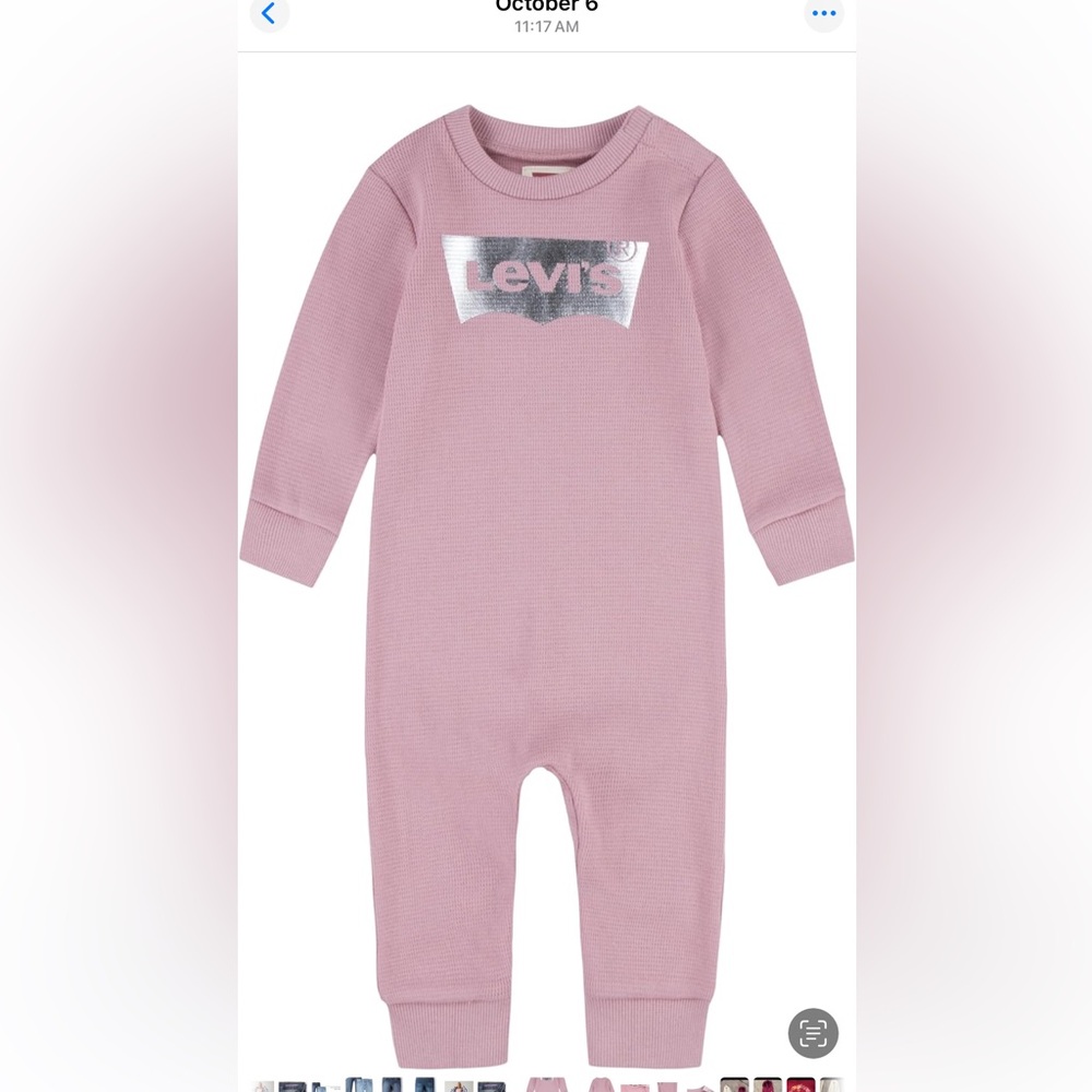 Levi's Soft Pink Baby One Piece Outfit